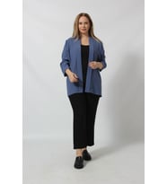 Büyük Beden Blazer Ceket (İndigo)