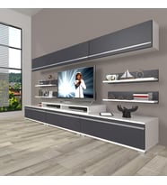 Decoraktiv Ekoflex 8y Mdf Tv Ünitesi Tv Sehpası (Beyaz - Antrasit)