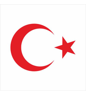 Ay Yıldız Sticker  25x18 cm Beyaz (Kırmızı)