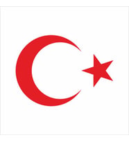 Ay Yıldız Sticker  25x18 cm Beyaz (Kırmızı)