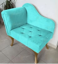 Yeni Model Tekli Köşe Koltuğu Josefin Bench Gold Ayak (Turkuaz)