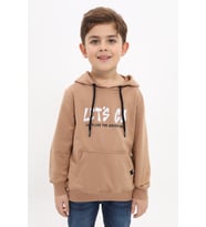 Toontoy Erkek Çocuk Baskılı Sweatshirt (Kahverengi)
