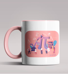 Kişiye Özel Matematik Öğretmeni Tasarımlı Siyah Renk Kupa 5 (Pembe)