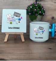 Web Tasarım Uzmanı Hediye Seti Kupa Bardak T Kulplu ve Dekoratif Taş Web Tasarım Uzmanına Hediye (Model 3)