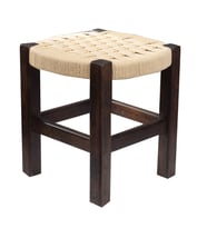 2 ADET HASIR ÖRÜLÜ TABURE 35X32X32 (Ceviz Rengi)