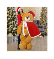 160 Cm Pelerinli - Şapkalı Ayıcık, Yeni Yıl, Yılbaşı Hediyesi (Kahverengi)