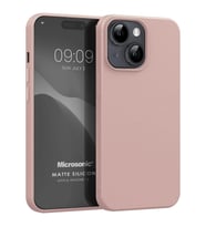Microsonic Matte Silicone Apple iPhone 15 Kılıf Mavi (Rose)