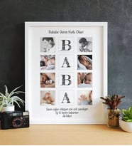 Babalar Günü Özel Fotoğraflı ve Özel Notlu Çerçeve (Beyaz)