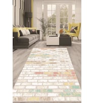 Dijital Kaymaz Taban Yıkanabilir Modern Renkli Salon Halısı Mutfak Halısı Yolluk ND-HT-94 (Çok Renkli)