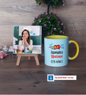 İspanyolca Öğretmeni Fotoğraflı Dekoratif Taş, Kupa Bardak Beyaz HediyeÖğretmenler Günü Hediyesi (Model 7)