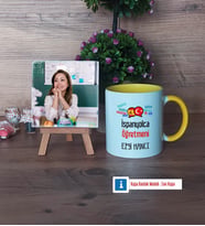 İspanyolca Öğretmeni Fotoğraflı Dekoratif Taş, Kupa Bardak Beyaz HediyeÖğretmenler Günü Hediyesi (Model 7)