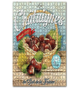 Cakapuzzle Sepette Kestane Afiş Görseli Puzzle Yapboz MDF (Ahşap) (1000 Parça)