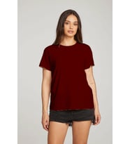 Süperlife Kadın Bisiklet Yaka Standart &Regular Fit Tişort spr21yk30 (Burgundy)