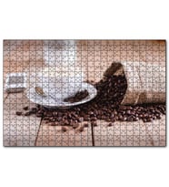 Cakapuzzle Masada Kahve Çekirdekleri ve Latte  Puzzle Yapboz MDF (Ahşap) (1000 Parça)