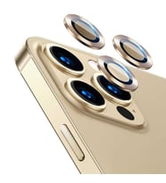 Vendas iPhone 13 Pro Lins Serisi Renkli Çerçeveli Kamera Lens Koruyucu (Gold)