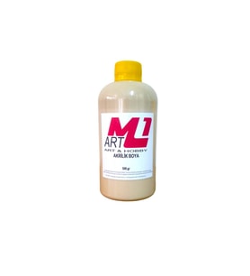 M1 ART Akrilik Boya 500.GR - 15 Farklı Renk Seçeneği - Ahşap, Tuval, Seramik , Duvar ,Taş (Bej)