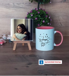 Doğum Günü Hediyesi Fotoğraflı Dekoratif Taş, Kupa Bardak Beyaz Hediye (Model 6)