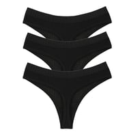 Vanilya Secret Pamuk Tanga  3'Lü Paket (Siyah)