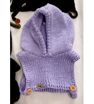 Çocuk Balaklava, Kışlık Çocuk Şapkaları , El Yapımı Kemzey Handmade Balaclava (Lila)