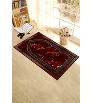 EVDEYA Dijital Baskılı Yıkanabilir Modern Desen 70x130 Namazlık Seccade, Seccade-3-gri, (Kırmızı)
