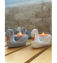 Kuğu Model Dekoratif Tealight Mum (Beyaz)