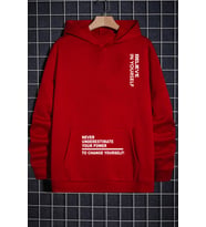 Belive in Yourself Baskılı Oversize Sweatshirt (Kırmızı)