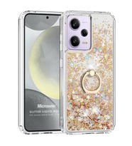 Microsonic Xiaomi Redmi Note 12 Pro Plus 5G Kılıf Glitter Liquid Holder Pembe (Gold)