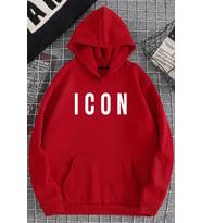 Unisex Icon Baskılı Sweatshirt (A.Kırmızı)