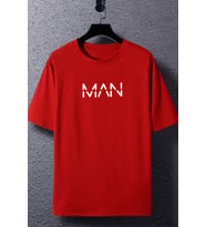 Unisex MAN Baskılı T-shirt (Kırmızı)