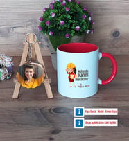 Mühendisler Günü Hediyesi Kupa Bardak Beyaz ve Fotoğraflı Ahşap Anahtarlık Hediye (Model 2)