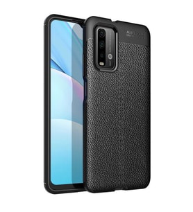 Xiaomi Redmi Note 9 4G Kılıf Deri Tarzı Niss Silikon Case (Siyah)