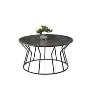 Kum Saati Metal Orta Sehpa 80x43cm (Siyah)
