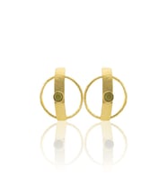 Kadir Jewellery 22 Ayar Altın Kaplama Vintage Küpe -El İşçiliği Ve Hipoalerjenik Küpe (Zeytin Yeşili)