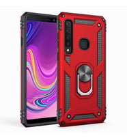 Galaxy A9 2018 Kılıf Yüzüklü Zırh Tank Vega (Kırmızı)