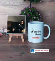 Öğretim Üyesi Fotoğraflı Dekoratif Taş, Kupa Bardak Beyaz Hediye Öğretmenler Günü Hediyesi (Model 1)