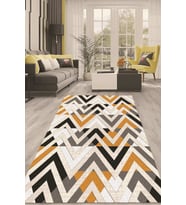 Dijital Kaymaz Taban Yıkanabilir Modern Renkli Salon Halısı Mutfak Halısı Yolluk ND-HT-513 (Sarı)