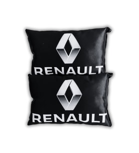 Renault Uyumlu Dijital Baskılı Araç Seyahat Boyun Yastık  2'li Set (Siyah)