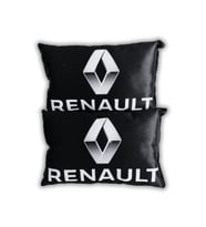 Renault Uyumlu Dijital Baskılı Araç Seyahat Boyun Yastık  2'li Set (Siyah)