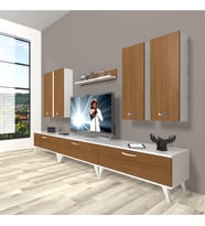 Decoraktiv Eko 8d Slm Retro Tv Ünitesi Tv Sehpası (Beyaz - Ceviz)