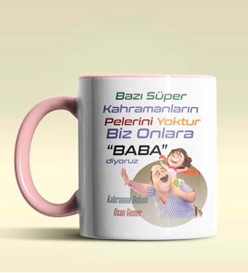 Kişiye Özel Bazı Kahramanların Pelerini Yoktur3 Tema Siyah Kupa (Pembe)