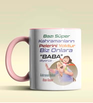 Kişiye Özel Bazı Kahramanların Pelerini Yoktur3 Tema Siyah Kupa (Pembe)