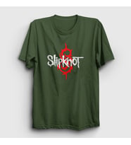 Presmono Unisex Beyaz Logo Slipknot T-Shirt 112631tt (Haki)