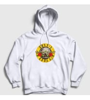 Presmono Unisex Gri Logo Guns N' Roses Kapüşonlu Sweatshirt 58543tt (Beyaz)