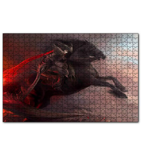 Cakapuzzle Siyah Atlı Savaşçı  Puzzle Yapboz MDF (Ahşap) (255 Parça)