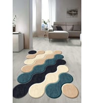 Dijital Baskılı Kaymaz Taban Yıkanabilir Lazer Kesim Salon Halısı Yolluk NLZR-HT-1222 (Yeşil)