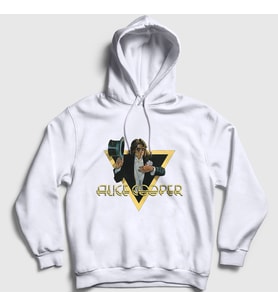 Presmono Unisex Beyaz Welcome Alice Cooper Kapüşonlu Sweatshirt 500550tt (Beyaz)