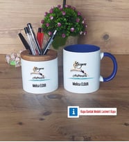 Kadın Yüzme Antrenörü Kalemlik, Kupa Bardak T Kişiye Özel Hediye (Model 6)