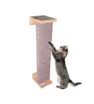Barış Dizayn Doğal Ahşap Duvara Monte Kedi Tırmalama direği Tırmalaması Tırnaklama (40cm) 2 Renk (Kahverengi)
