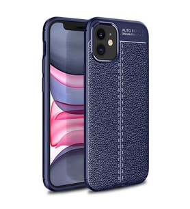 Uyumlu Model Apple iPhone 12 Mini Kılıf Deri Tarzı Niss Silikon Case (Lacivert)