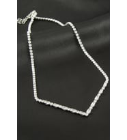 Üçgen Tamtur Zirkon Taşlı Lüks Kolye 2 mm (Gümüş)